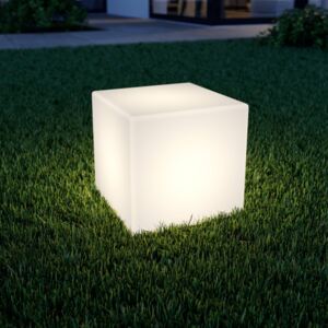 Lampada LED solare Ziva a cubo bianca