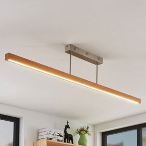 Plafoniera LED di legno Tamlin, faggio, 140 cm