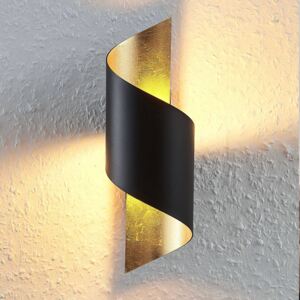 Applique metallica LED Desirio, nero-oro