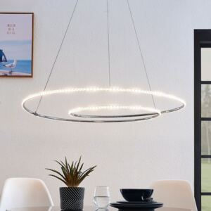 Lindby Lucy sospensione LED, 90cm, cristallo