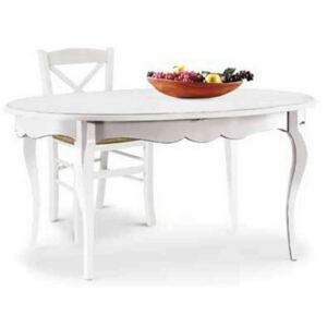 GRANT - tavolo da pranzo ovale allungabile in legno massello 100 x 160/210