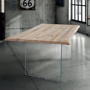 ANSON - tavolo da pranzo moderno in vetro e legno 250 x 100