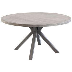 IBEX - tavolo da giardino in alluminio e cementite effetto legno ø 140