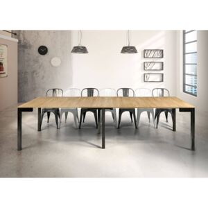BRENT - tavolo da pranzo moderno allungabile a consolle in metallo e legno 90 x 50/100/150/200/250/300
