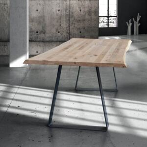 ALVIN - tavolo da pranzo moderno in metallo e legno 160 x 90