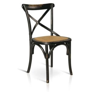 ABBY - sedia moderna in legno con seduta in paglia