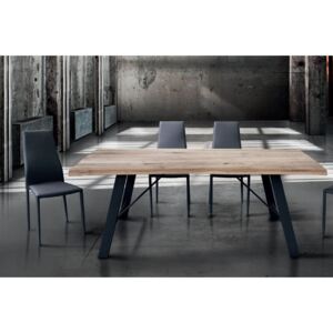 GREGORY - tavolo da pranzo moderno in metallo e legno 180 x 90