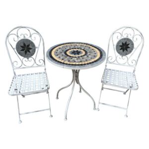 Set tavolo con 2 sedie stile provenzale in ferro verniciato