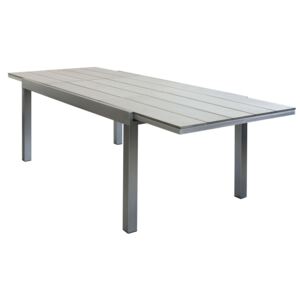 GUALTERUS - tavolo da giardino allungabile in alluminio spazzolato 180/240 x 95