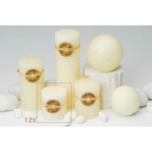 BEIGE - set di 12 candele cilindriche profumate 7 cm