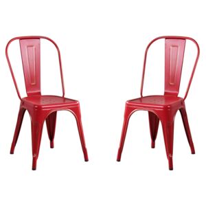 AGATHA - set di 2 sedie in metallo rosso antico