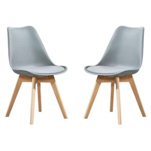 MARGOT - Set di 2 sedie moderna imbottita con gambe in legno