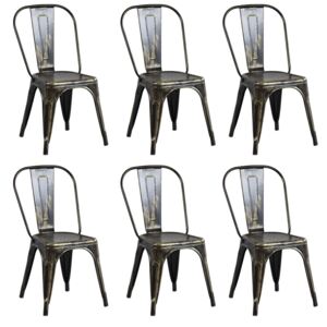 AGATHA - set di 6 sedie in metallo nero antico