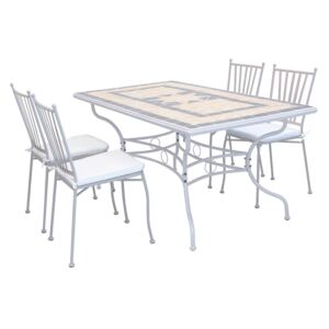 VENTUS - set tavolo giardino in Mosaico 160 X 90 con 4 sedie