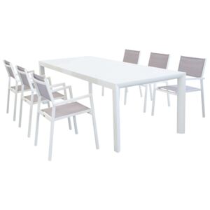 Tavolo da pranzo allungabile 180/240x100 cm in alluminio marrone