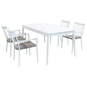 IMPERIUM - set tavolo in alluminio cm 160/240 x 90 x 76 h con 4 sedute
