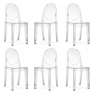MÉLODIE - set di 6 sedie in policarbonato trasparente