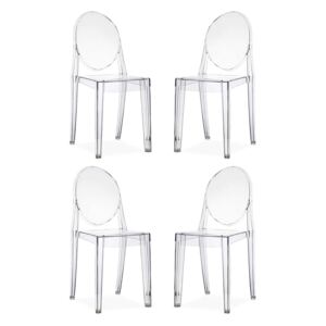 MÉLODIE - set di 4 sedie in policarbonato trasparente