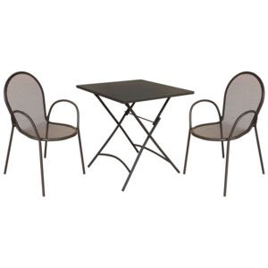 ROMANUS - set tavolo in metallo cm 70 x 70 x 72 h con 2 sedute