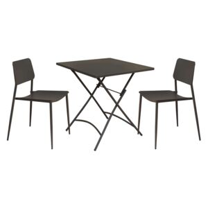 ROMANUS - set tavolo in metallo cm 70 x 70 x 72 h con 2 sedute