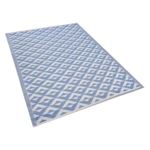 Moderno Tappeto per Esterni Blu Sintetico 120 x 180 cm Motivo Geometrico Beliani