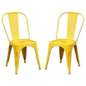 AGATHA - set di 2 sedie in metallo giallo antico