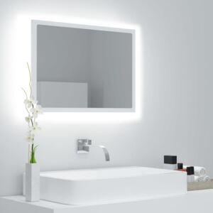 VidaXL Specchio da Bagno LED Bianco 60x8,5x37 cm in Truciolato