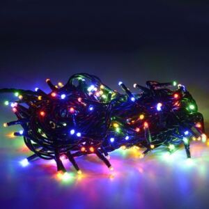Stringa luci 180 LED decorative da esterno ed interno, 8 giochi luci, Cavo luci natalizie, Decorazioni Natale, Filo Verde 8,95 m, Luci multicolor