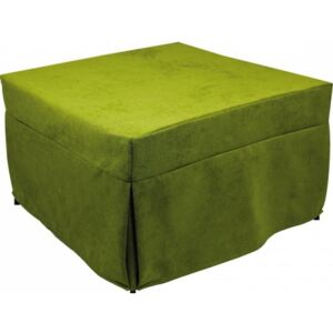 Puof trasformabile in letto singolo, Made in Italy, Letto pieghevole, Pouf in tessuto sfoderabile salvaspazio da soggiorno, cm 78x78/195h45, Verde