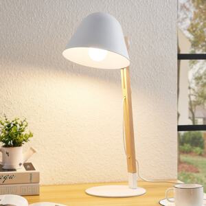 Lindby Tetja lampada da tavolo con legno, bianco