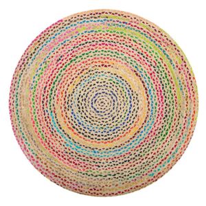 Tappeto tondo in cotone e iuta ø140 cm multicolore Beliani