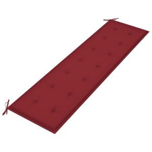 VidaXL Cuscino per Panca da Giardino Rosso Vino 180x50x4 cm in Tessuto