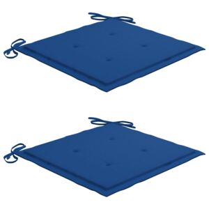 VidaXL Cuscini per Sedie da Esterno 2 pz Blu Reale 40x40x4 cm Tessuto