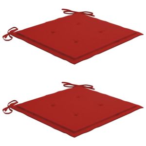 VidaXL Cuscini per Sedie da Giardino 2 pz Rosso 40x40x4 cm in Tessuto