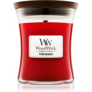 Woodwick Pomegranate candela profumata con stoppino in legno 275 g