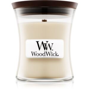Woodwick Linen candela profumata con stoppino in legno 85 g