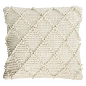 Kave Home - Fodera cuscino Kerenise in lana e cotone bianco 45 x 45 cm