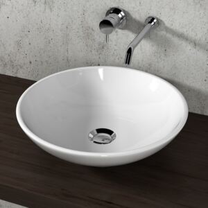 Lavabo tondo ciotola da appoggio bagno 45 cm Olympia grigio opaco - Lavabo da appoggio