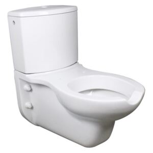 Vaso disabile sospeso, wc disabili con cassetta esterna Goman con sedile wc disabili aperto e coperchio (termoplastico bianco) senza staffe di support