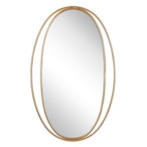 Specchio da parete di forma ovale in color oro 90x55 BESSON Beliani