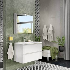 Mobile bagno bianco lucido con specchio Trasimeno