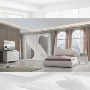 Camera da letto bianco larice Peonia