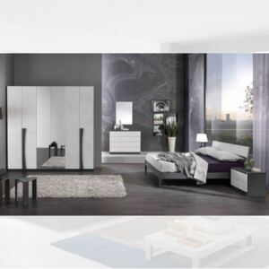 Camera da letto Kopet grigio cemento armadio con specchi