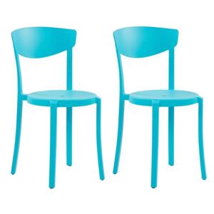 Set di 2 Sedie Moderne da Esterno e Interno in Plastica Blu Beliani