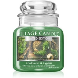 Village Candle Cardamom & Cypress candela profumata (Glass Lid) 389 g