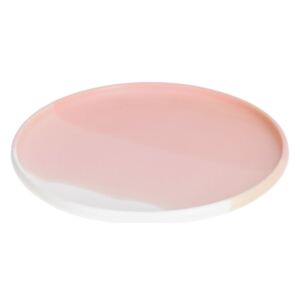 Kave Home - Piatto da dessert Sayuri in porcellana rosa e bianco