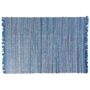 Tappeto blu marino rettangolare in cotone fatto a mano - 160x230cm - Beliani