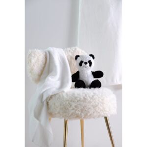 Plaid morbido Panda LOUKA con peluche Bianco 75x75 cm