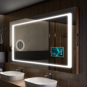 Specchio sul perimetro L61 da bagno con illuminazione LED