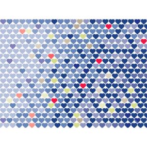 2 tovagliette americane Love Cuori azzurri 40 x 29,5 cm AMBITION